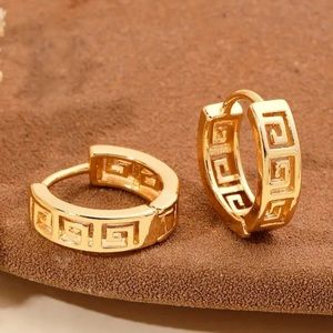 BNWT 18k gold plated mesh hoop earrings